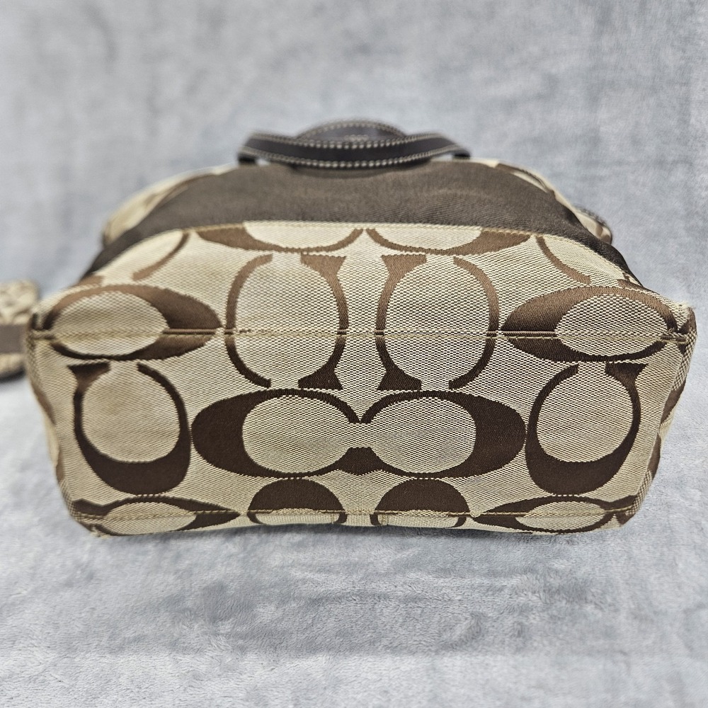 Coach Signature Tote Bag Bundle Brown Khaki Y2K Wristlet Glasses & Case 10124 - Picture 6 of 16